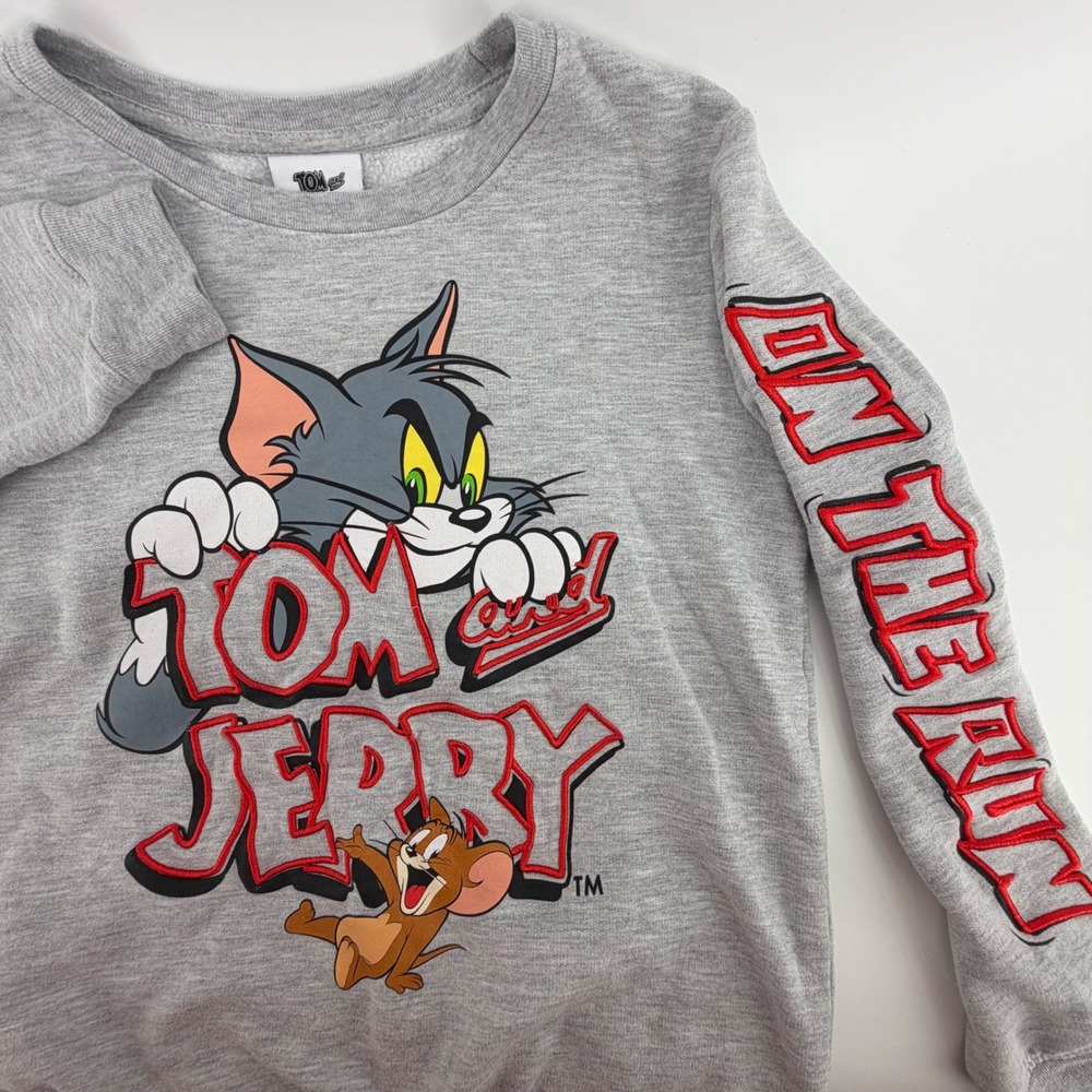 Vintage Tom & Jerry Embroidered Long Sleeve Graphic Print Sweatshirt‎ X-LARGE